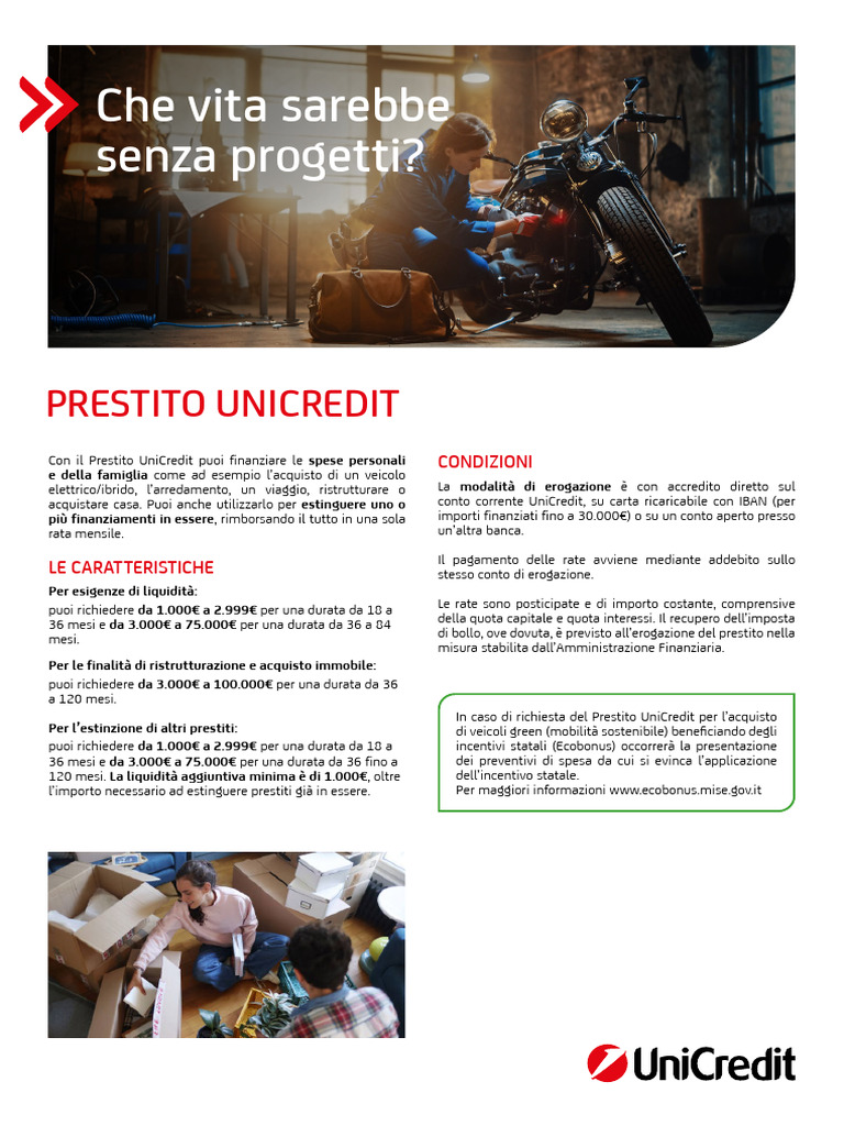 Scheda Prodotto Prestito UniCredit Aprile2024 | PDF
