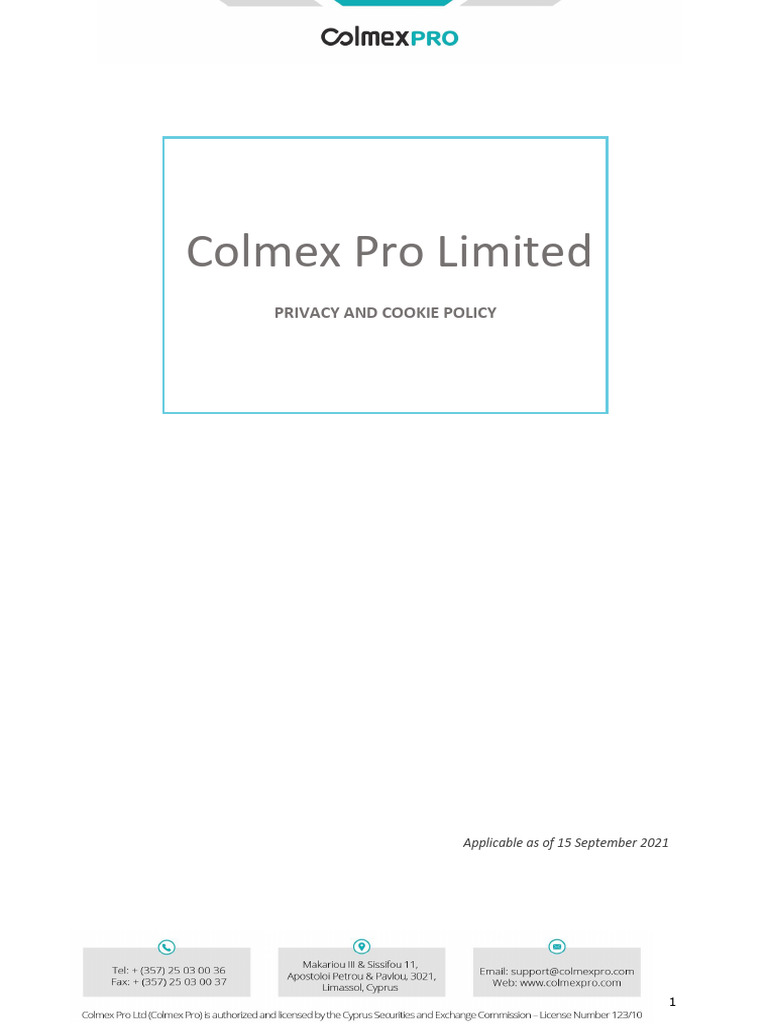 Privacy and Cookie Policy | PDF