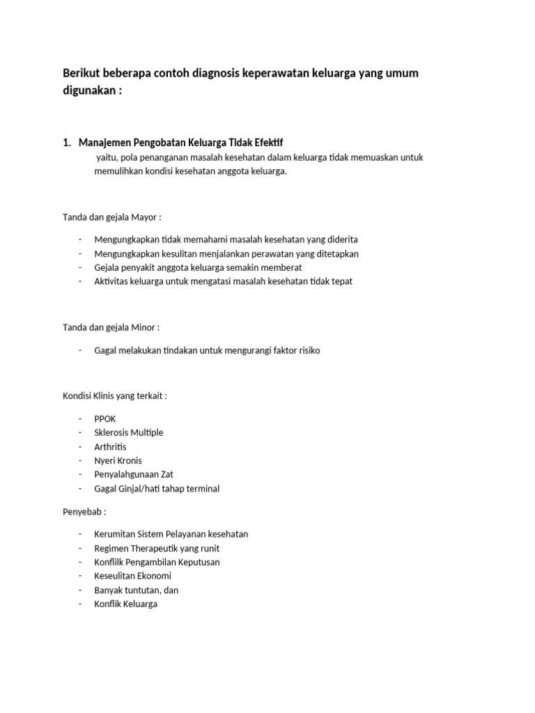 Diagnosa Keperawatan Keluarga Ringkas Pdf