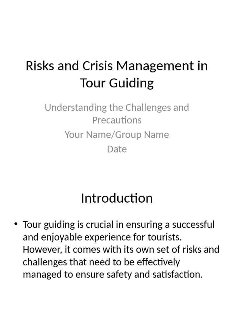 Tour Guiding Risks and Management | PDF
