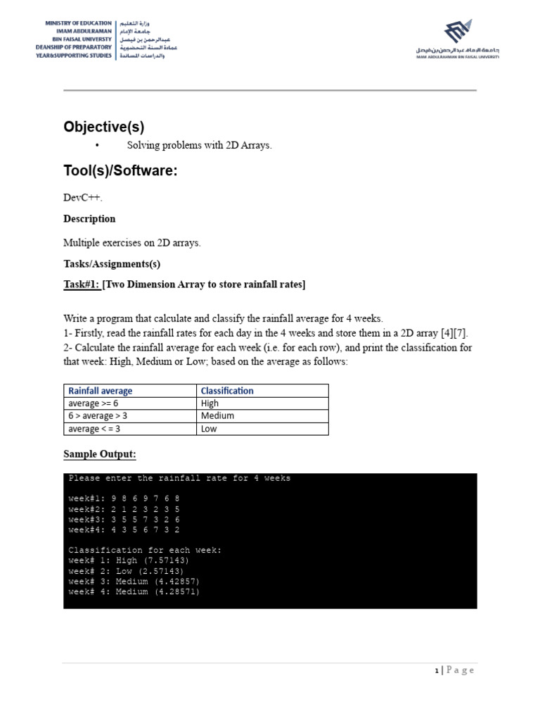 COMP108 - Lab11 - Two - Dim Array - Answers | PDF