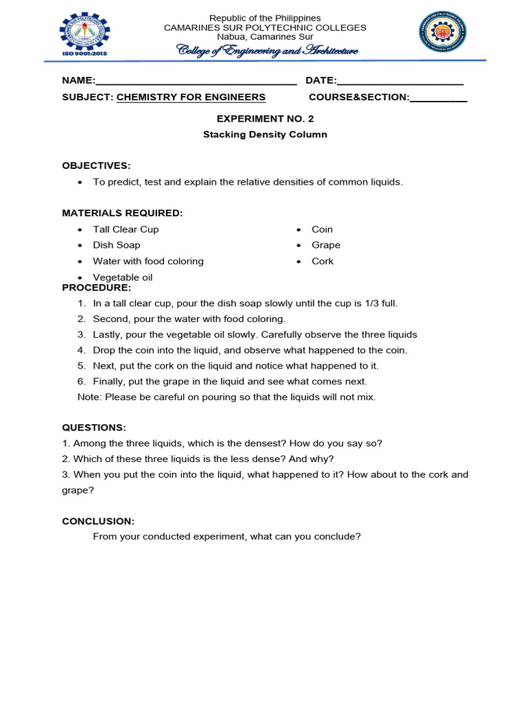 Experiment 2 | PDF