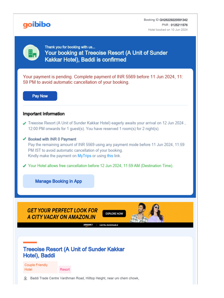 Booking Confirmation Voucher | PDF