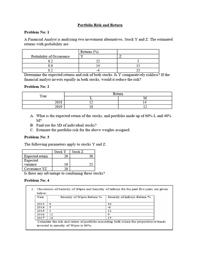 Portfolio Risk and Return | PDF