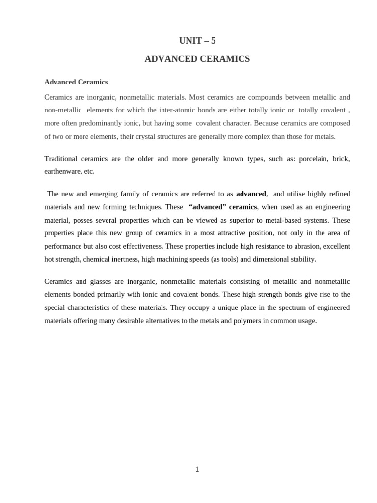 Advanced Ceramics | PDF