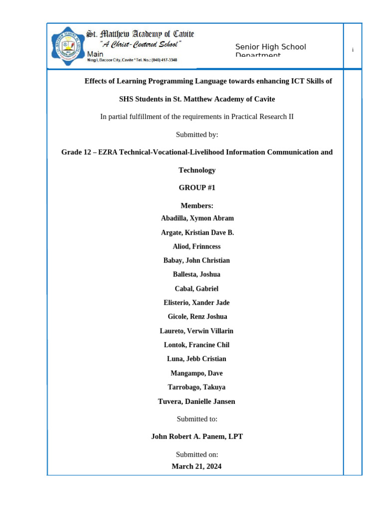 Effects of Learning Programming Language Towards Enhancing ICT Skills ...