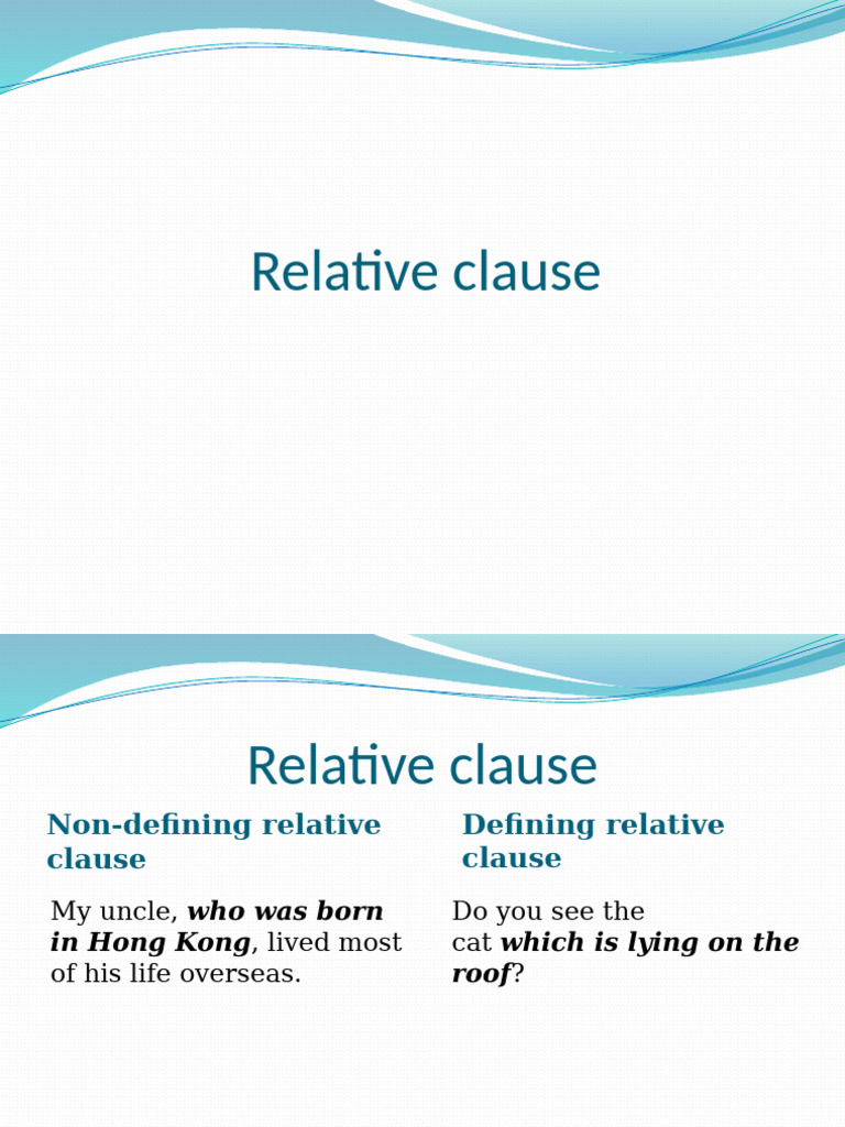Relative Clause | PDF
