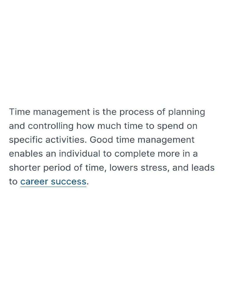 Time Management | PDF
