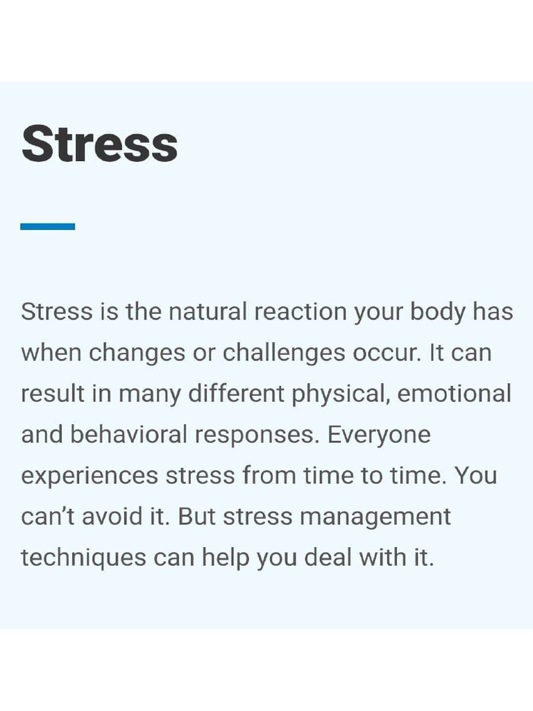 Stress Management Pdf