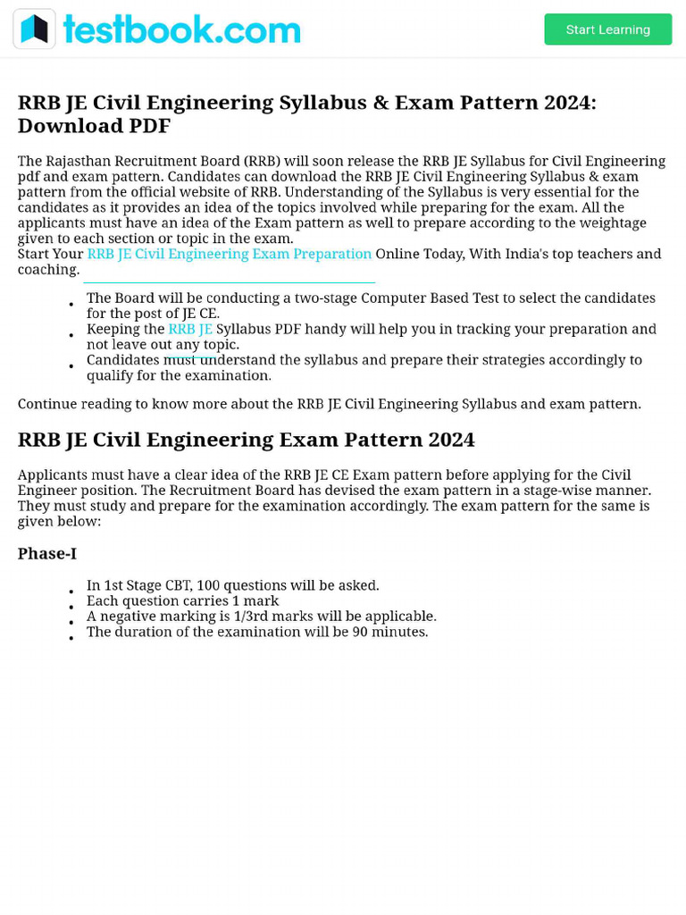 RRB JE SYLLABUS 2025 CIVIL ENGINEERING PDF DOWNLOAD FREE intelligence overview
