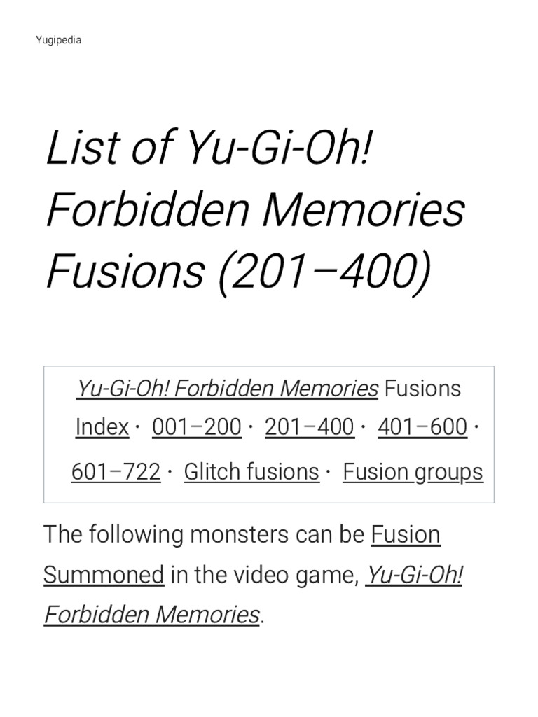 fusion card yugioh forbidden memories Amazon.com: 500 Assorted Yugioh Cards Including Rare, Ultra Rare and  Holographic Cards : Toys & Games main image 0