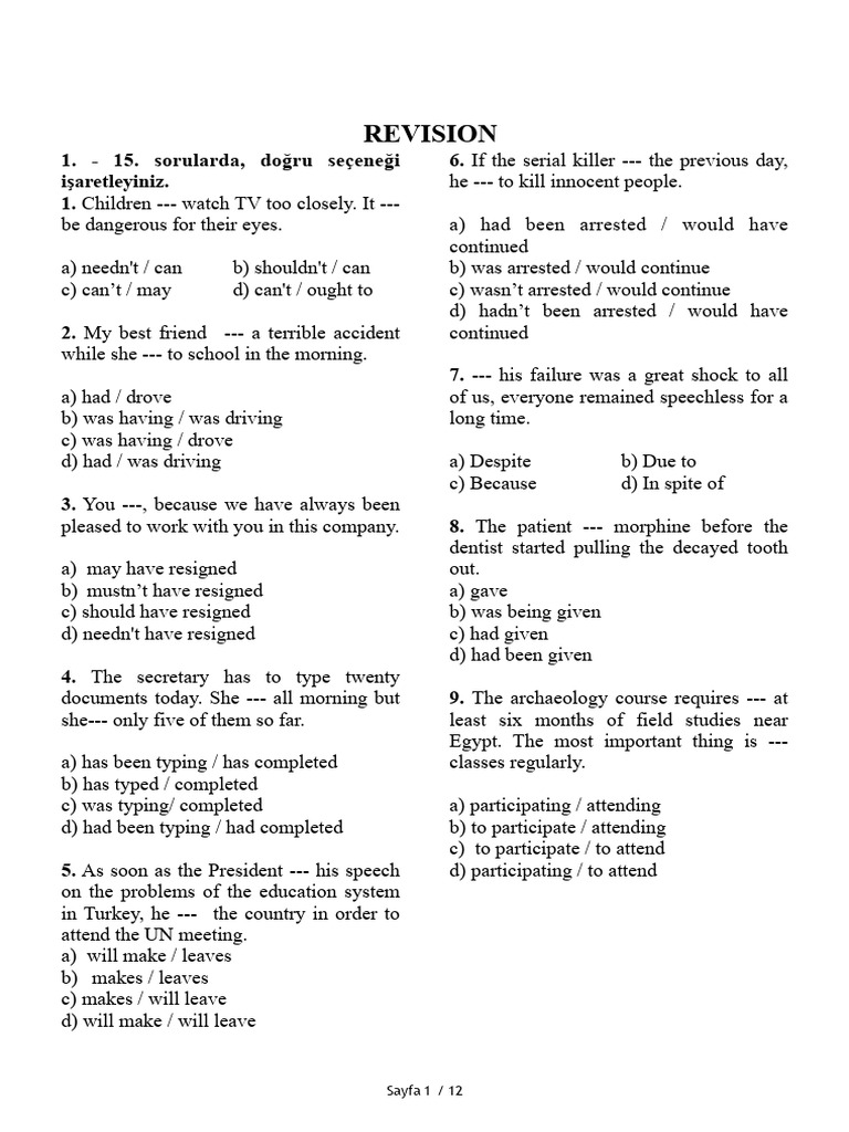 Revision For C Class | PDF
