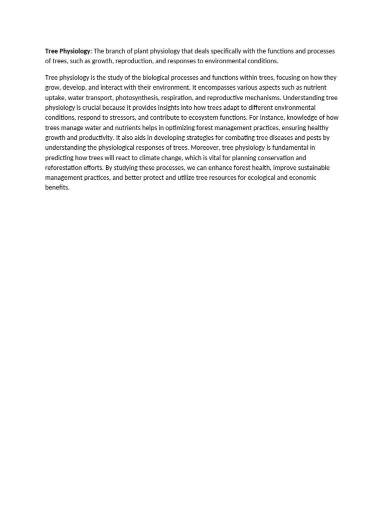 Tree Physiology Pdf