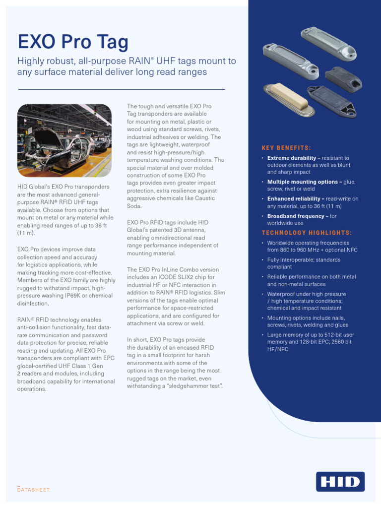 EXO Pro Tag Family Datasheet (9) . | PDF