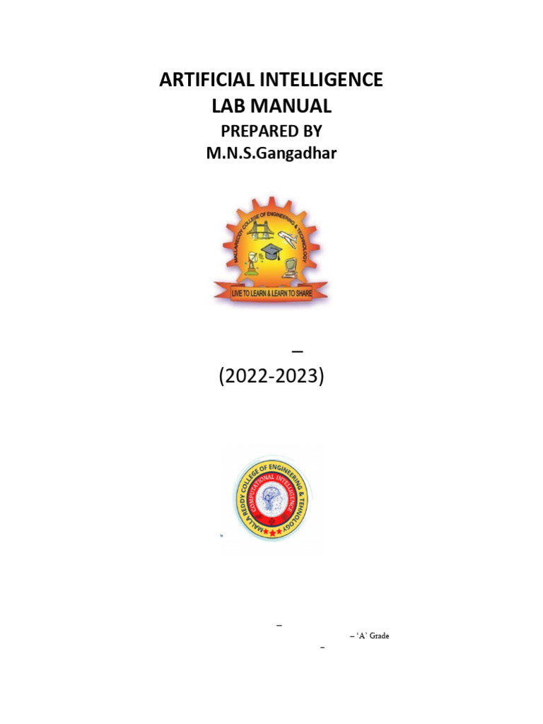 Artificial Intelligence Lab Manual | PDF