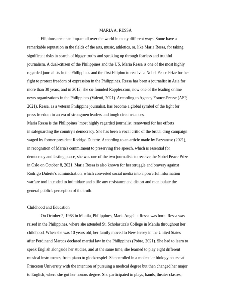 Maria Ressa - The Untouchable Journalist Gec2 | PDF | Public Sphere ...
