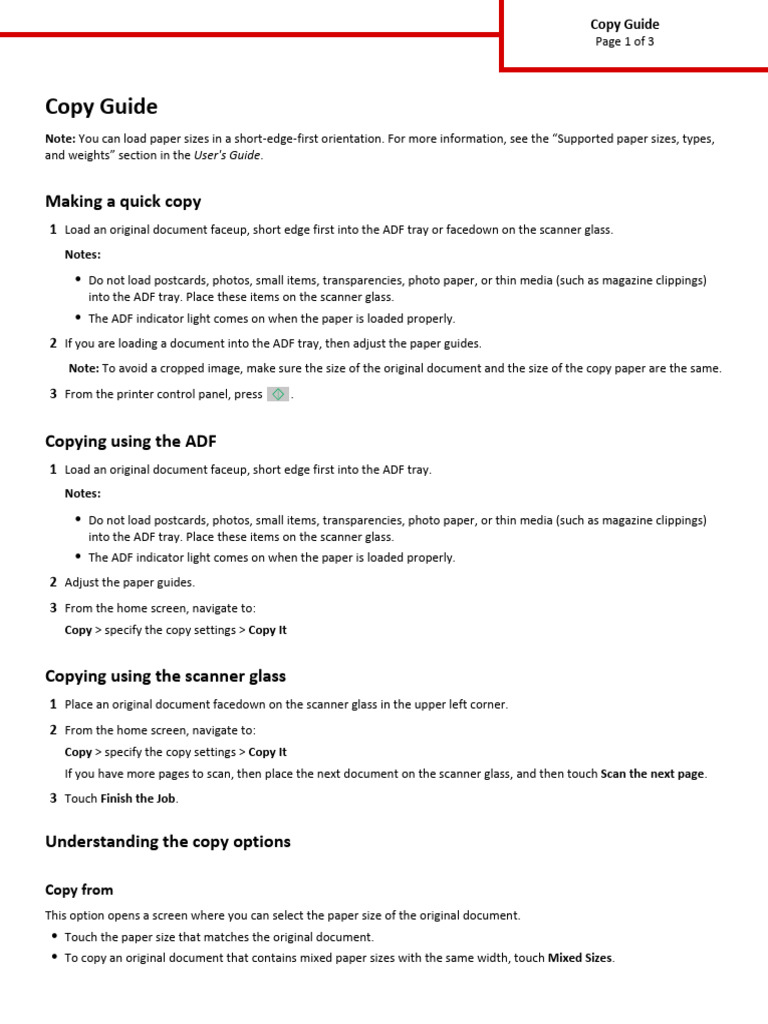 Copy Guide | PDF