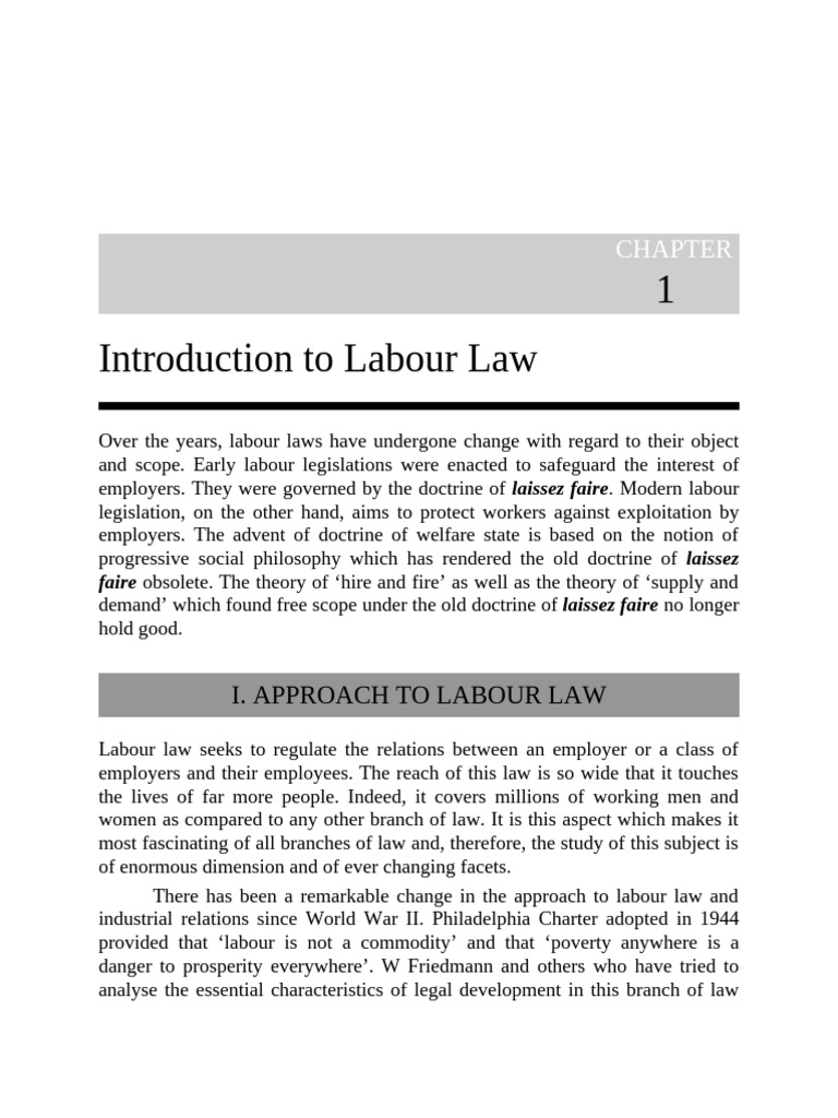Labour Laws - Unit-1 | PDF