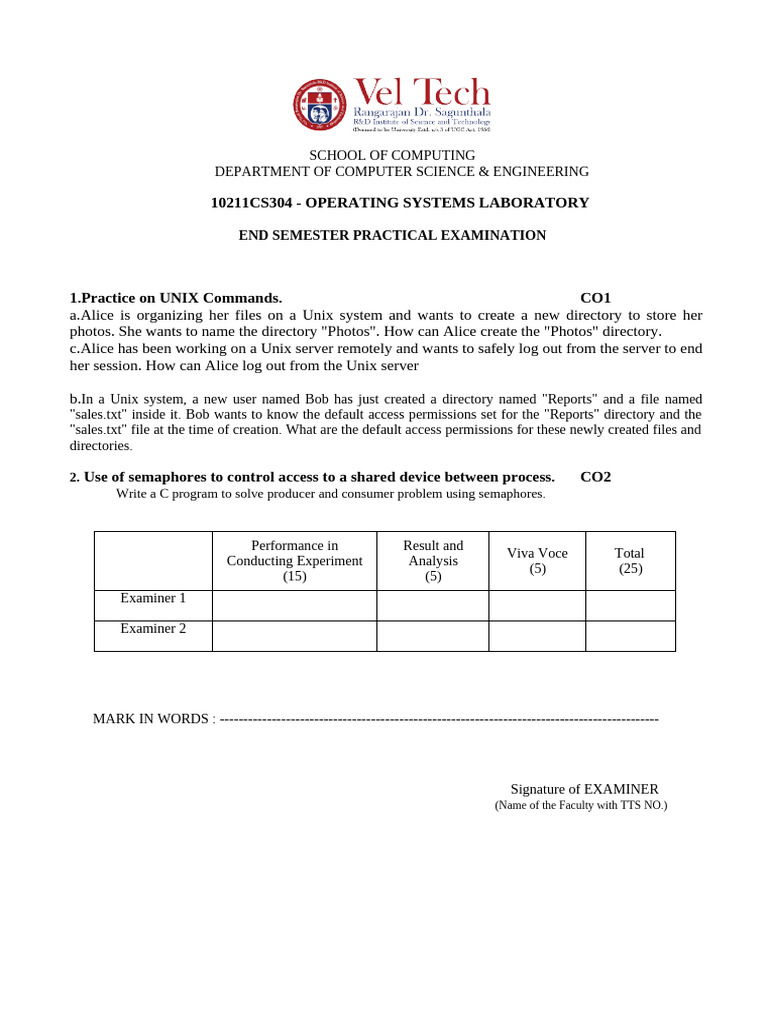 Question Format S3 Pdf Operating System Scheduling Computing