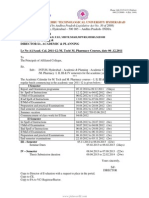 M.tech & M.pharmacy Academic Calender 2011-2012