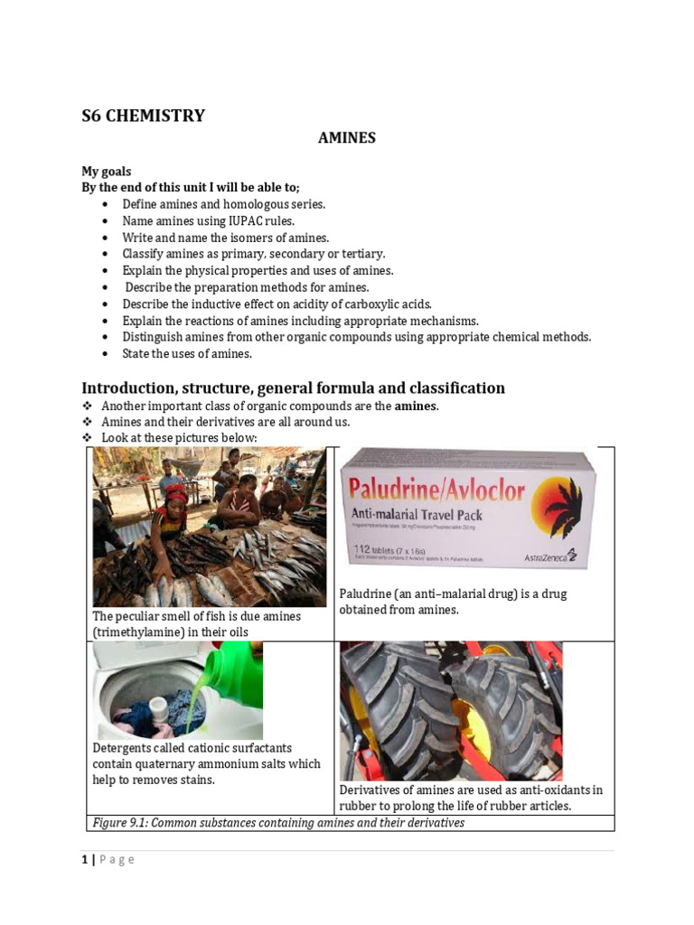 S6 chem notes amines pdf