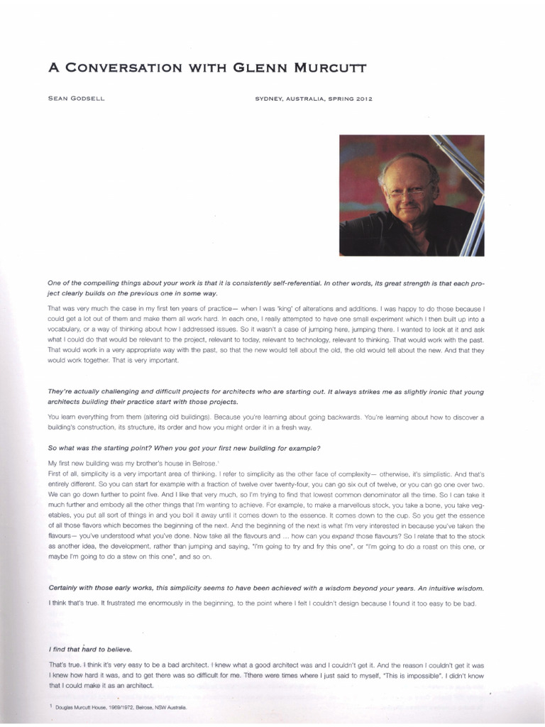 El Croquis 163-164 Glenn Murcutt 1980-2012 | PDF