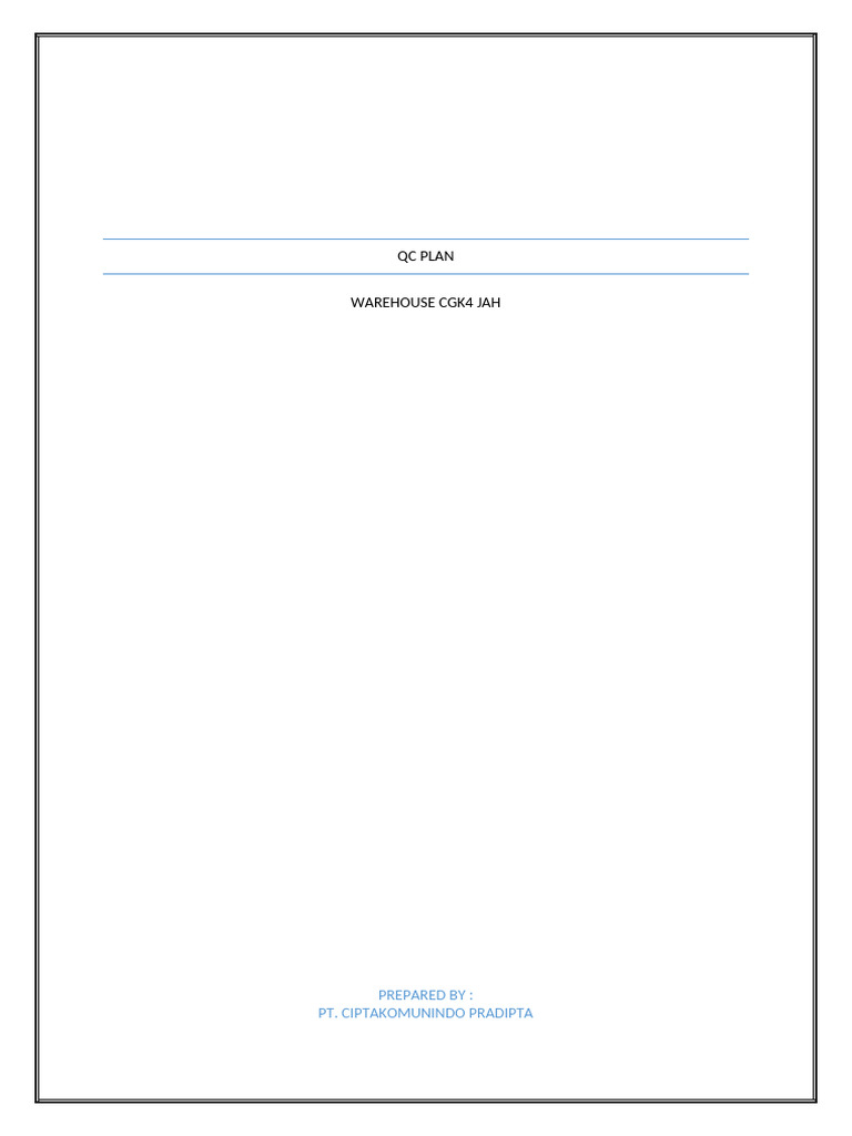 QC Plan 1 | PDF