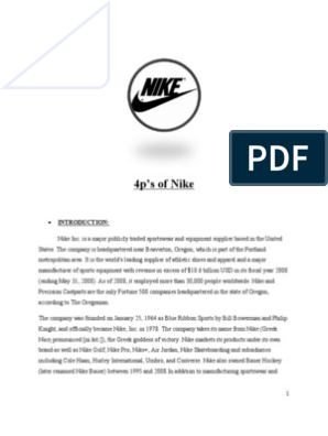 4 P's of Nike | Nike | Marketing