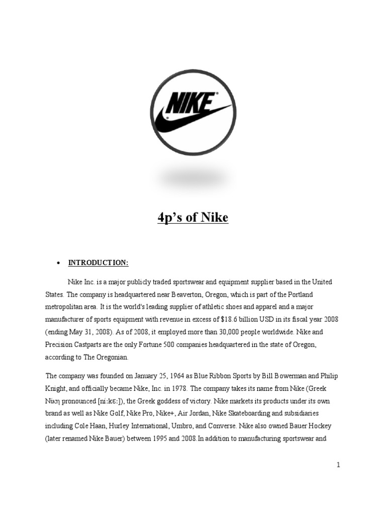 4 P's of Nike | Nike | Marketing