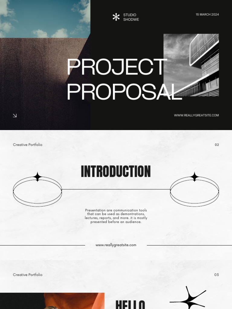 Black and White Simple Elegant Creative Design Portfolio Presentation | PDF