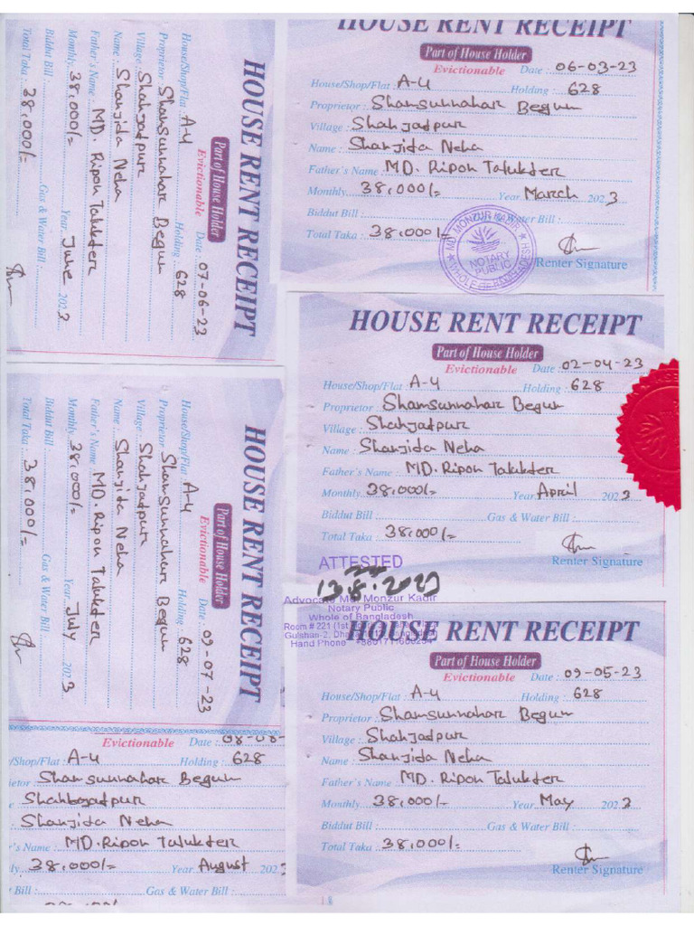 House Rent Receipt | PDF