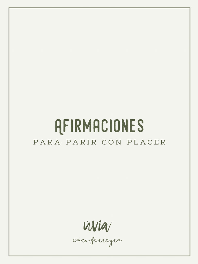Afirmaciones para Parir Con CONFIANZA | PDF