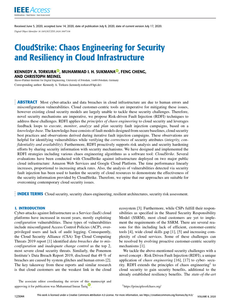 CloudStrike: Chaos Engineering for Security | PDF | Computer Security ...