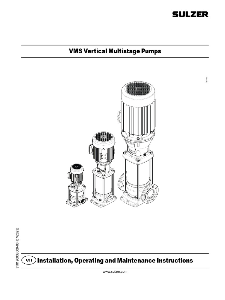 VMS Vertical Multi Stage Pumps IOM | PDF