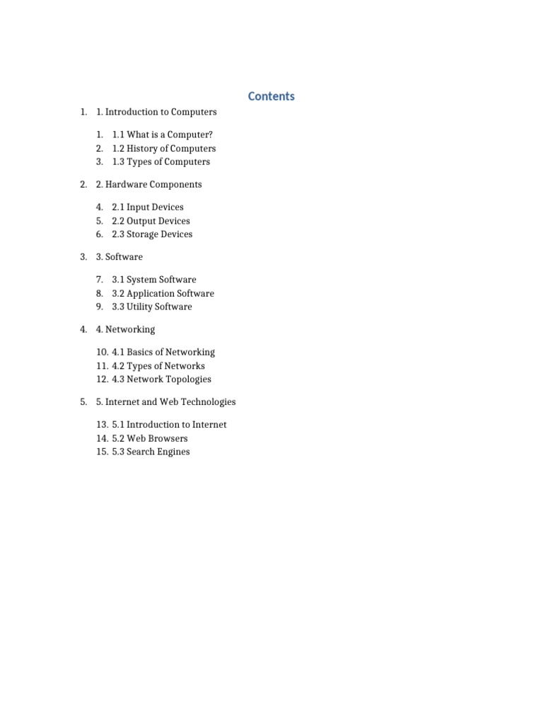 Computer Book Contents | PDF