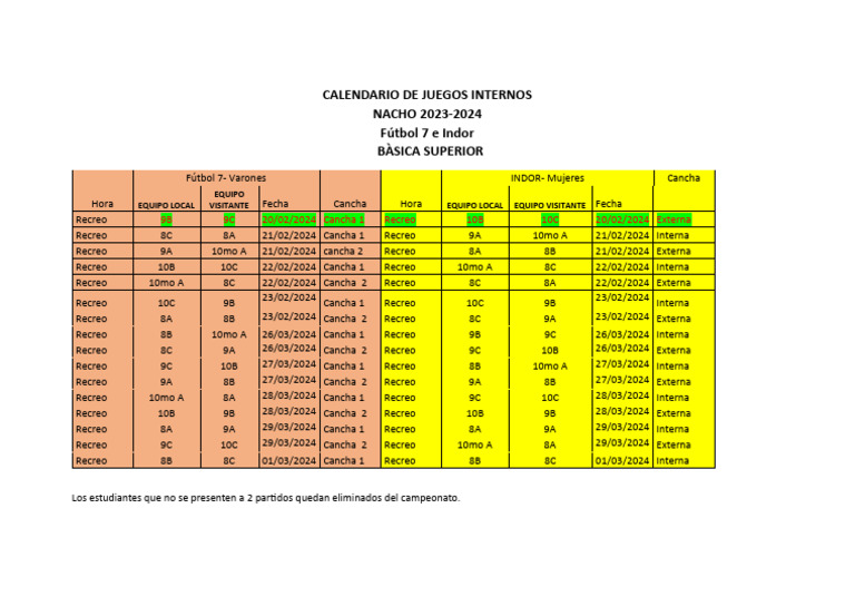 Calendario de juegos futbol e indor basica pdf
