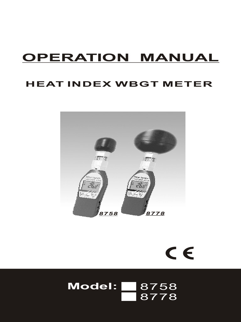 8758 Operation Manual | PDF