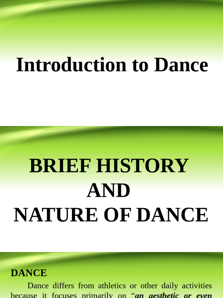 Q1 Lesson 1 Brief History of Dance | PDF