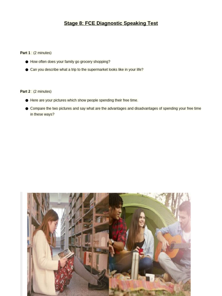 Stage 8 - Speaking Test-1 | PDF | Word | Vocabulary