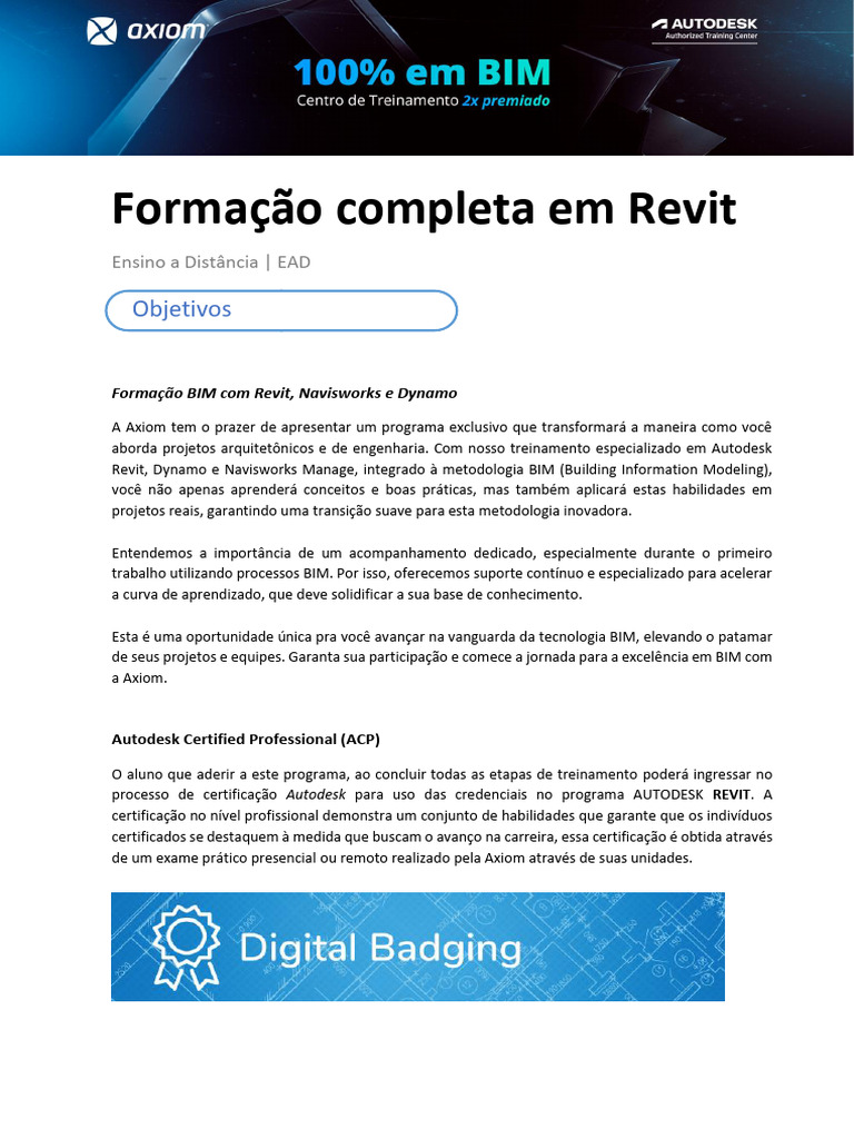 Treinamento Completo em Revit BIM | PDF | BIM | Autodesk Revit