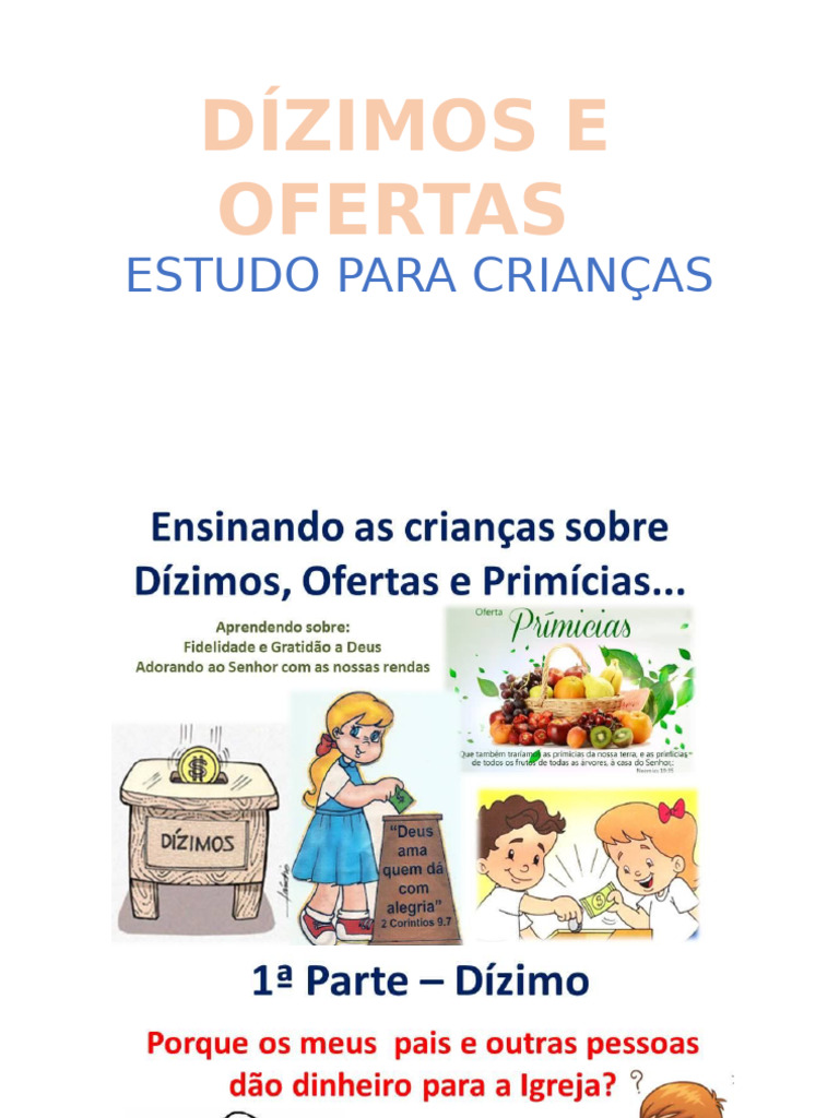 Dízimos e Ofertas - Estudo para Crianças | PDF