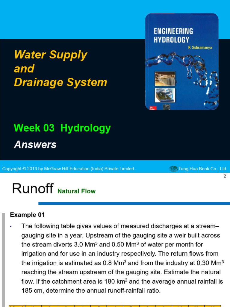WSDS - Week 03 - Hydrology (Exercise Answer) | PDF