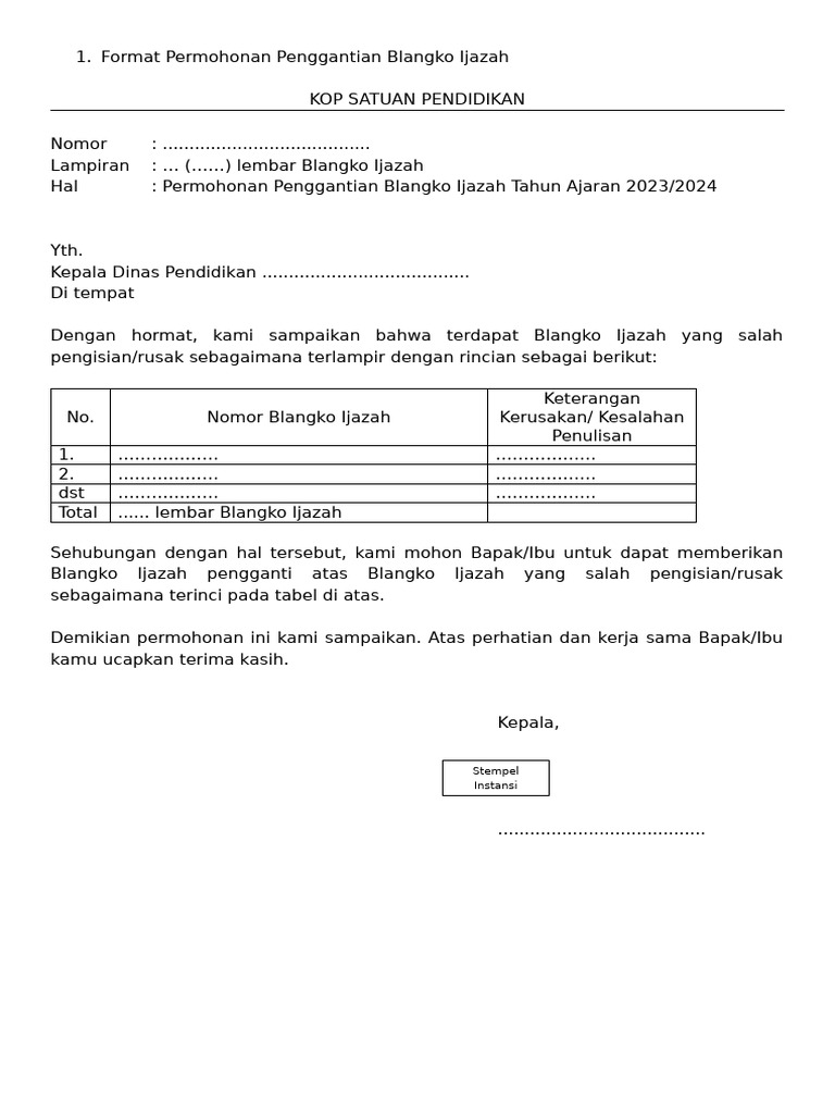 Format Laporan Dan BA | PDF