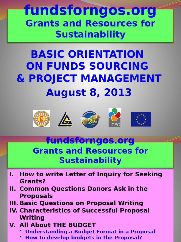FUNDS For NGOs Guidelines Presentation | PDF | Non Governmental ...