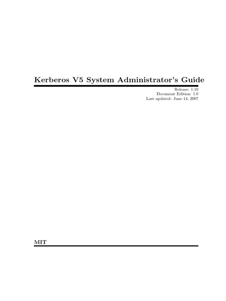 Kerberos admin guide pdf