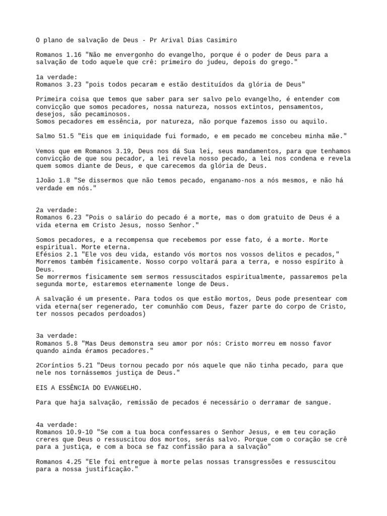 O Plano de Salvação de Deus - PR Ar | PDF
