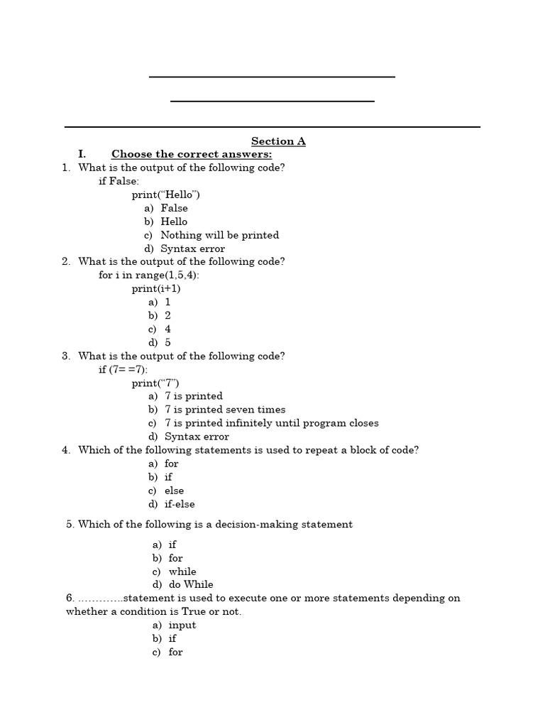 Python Worksheet-Level 1 | PDF