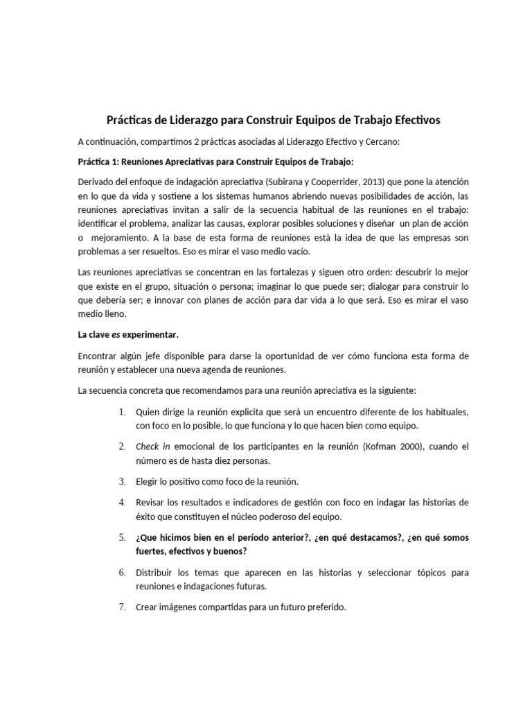 Prácticas de Liderazgo | PDF | Crecimiento personal y profesional