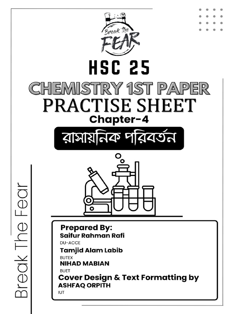 Chemical Change Problemset PDF