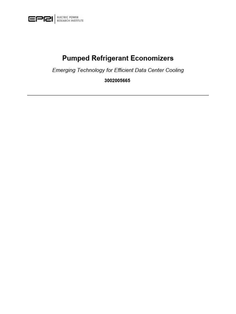 EPRI 3002005665 - Pumped Refrigerant Economizers - Emerging Technology ...